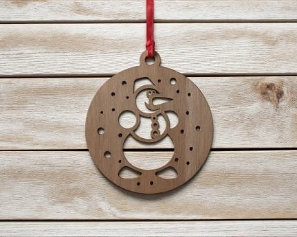 Laser Cut Snowman Christmas Ornament Festive Holiday Decor