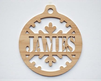 Laser Cut James Personalized Christmas Tree Ornament