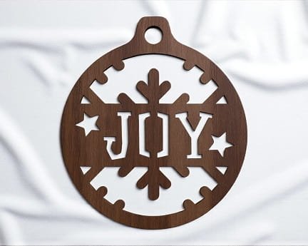 Laser Cut Joy Christmas Tree Ornament