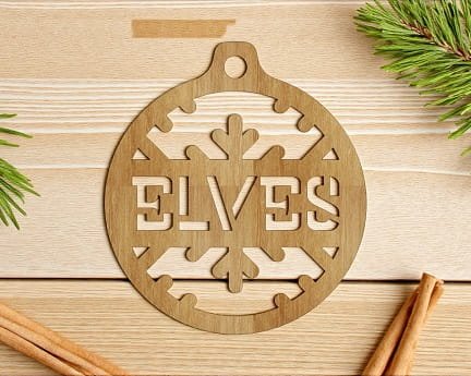 Laser Cut Elves Christmas Tree Ornament