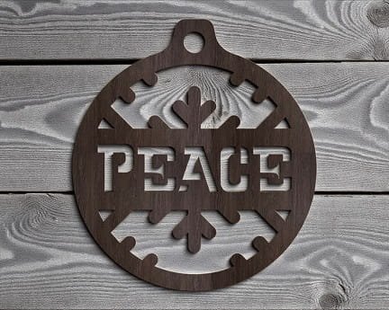 Laser Cut Peace Christmas Tree Ornament