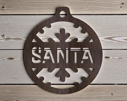 Laser Cut Santa Christmas Tree Ornament