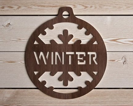 Laser Cut Winter Christmas Tree Ornament