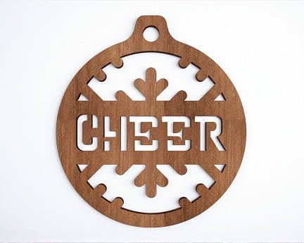 Laser Cut Cheer Christmas Ornament
