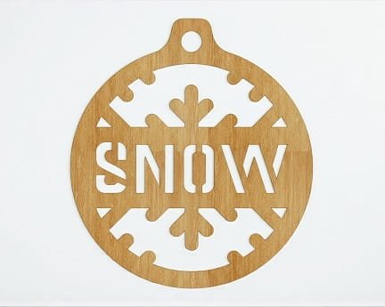 Laser Cut Snow Christmas Tree Ornament
