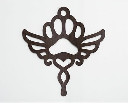 Laser Cut Angel Pet Paw Christmas Ornament