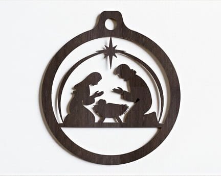 Laser Cut Nativity Scene Christmas Ornament