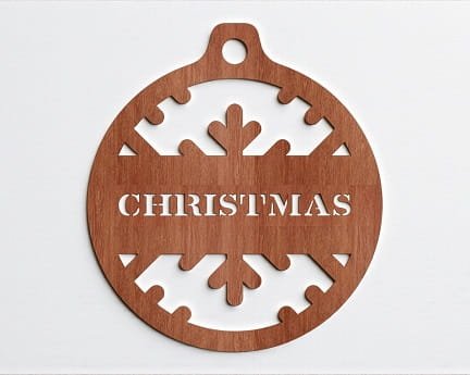Laser Cut Christmas Bauble Ornament