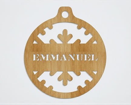 Laser Cut Emmanuel Christmas Ornament