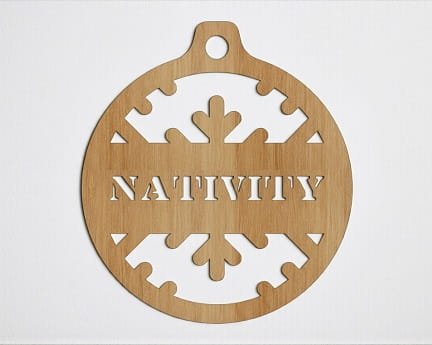 Laser Cut Nativity Christmas Tree Bauble