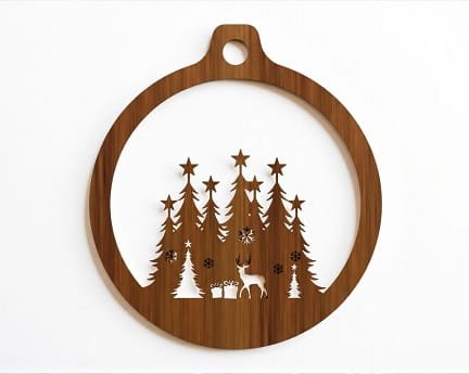 Laser Cut Christmas Pine Tree Ornament