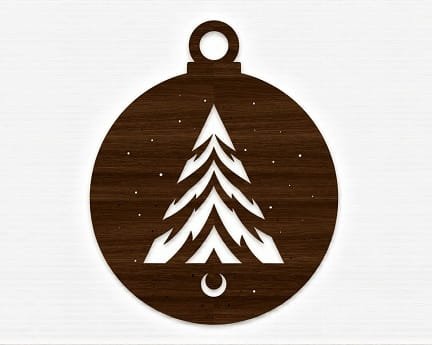 Laser Cut Christmas Bauble Tree Ornament