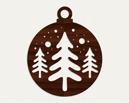 Laser Cut Christmas Tree Ornament Ball