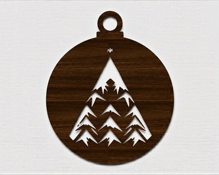Laser Cut Christmas Tree Festive Holiday Ornament