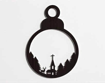 Laser Cut Christmas Wonderland Scene Ornament