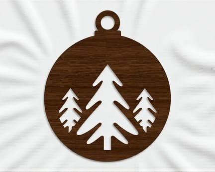 Laser Cut Hanging Christmas Tree Bauble Decoration