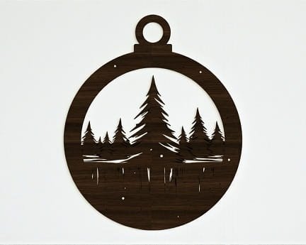 Laser Cut Pine Tree Christmas Bauble