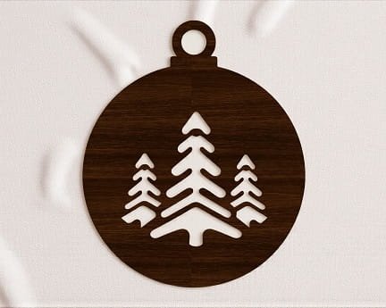 Laser Cut Pine Trees Christmas Hanging Ball
