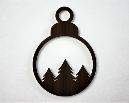 Laser Cut Pine Trees Christmas Hanging Bauble