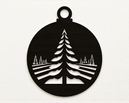 Laser Cut Winter Trees Christmas Ornament