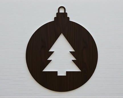 Laser Cut Christmas Tree Cutout Bauble