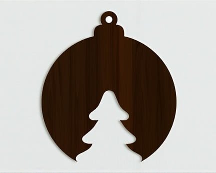 Laser Cut Decorative Christmas Tree Bauble Ornament