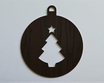 Laser Cut Tree with Star Christmas Ornament