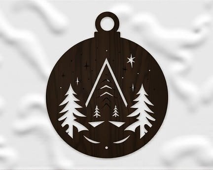 Laser Cut Xmas Tree Festive Ornament