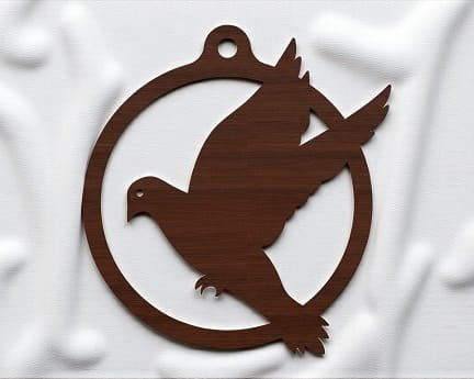 Laser Cut Bird Christmas Bauble
