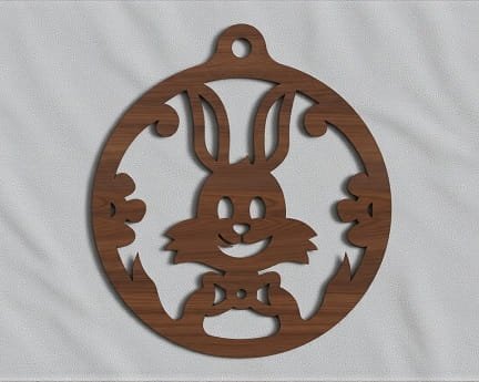 Laser Cut Bunny Christmas Tree Ornament