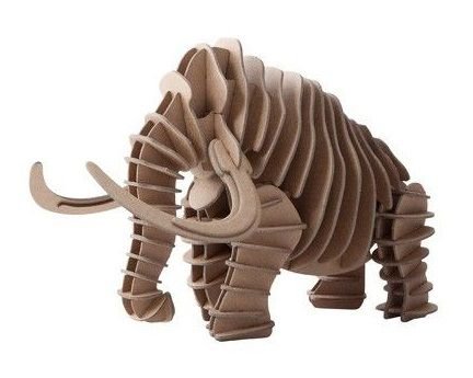 Laser Cut Mammoth 3D Cardboard Puzzle