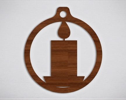Laser Cut Candle Christmas Bauble