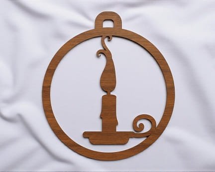 Laser Cut Candle Christmas Tree Ornament