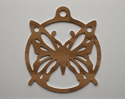 Laser Cut Decorative Butterfly Christmas Ornament