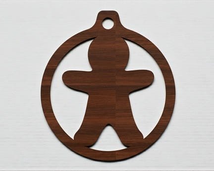 Laser Cut Gingerbread Christmas Tree Ball