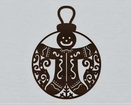 Laser Cut Gingerbread Man Christmas Bauble