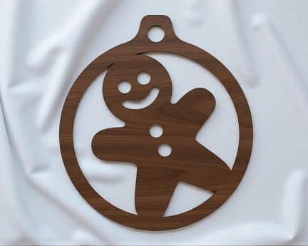 Laser Cut Gingerbread Boy Christmas Ornament
