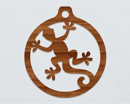 Laser Cut Lizard Christmas Tree Ornament