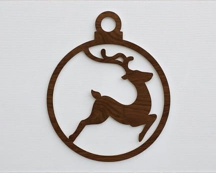 Laser Cut Reindeer Christmas Ball