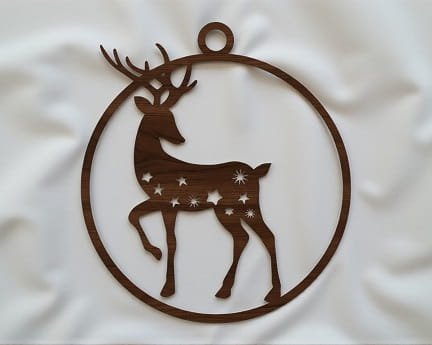 Laser Cut Decorative Christmas Deer Ornament