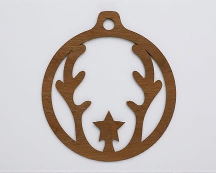 Laser Cut Deer Antler Christmas Tree Ornament
