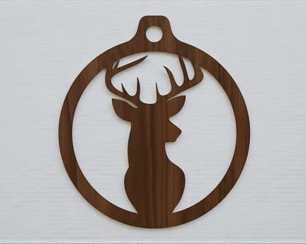 Laser Cut Stag Christmas Tree Ornament