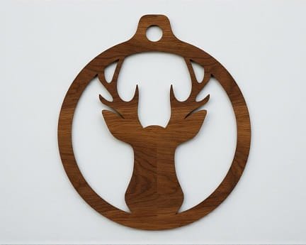 Laser Cut Reindeer Head Christmas Hanging Bauble