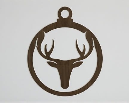 Laser Cut Deer Head Christmas Tree Bauble