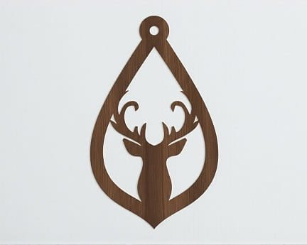 Laser Cut Elk Christmas Tree Ornament