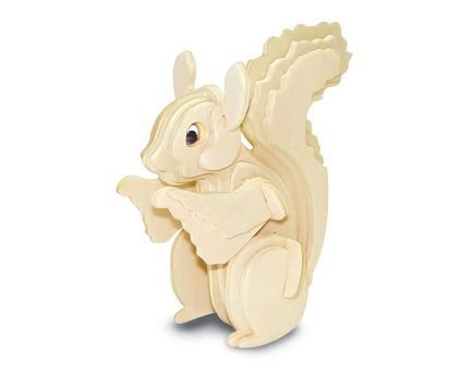 Laser Cut Squirrel 3D Wood Puzzle Model