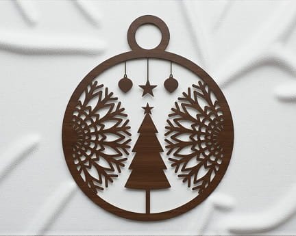 Laser Cut Intricate Christmas Hanging Decoration