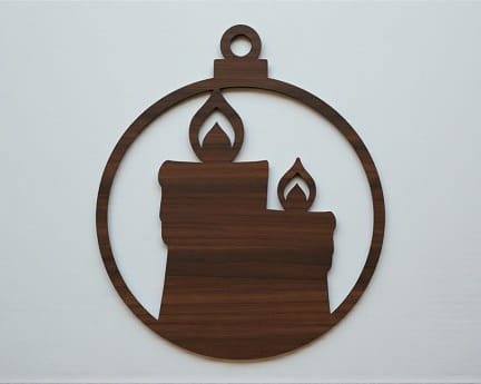 Laser Cut Candles Holiday Ornament