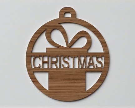 Laser Cut Christmas Gift Box Ornament