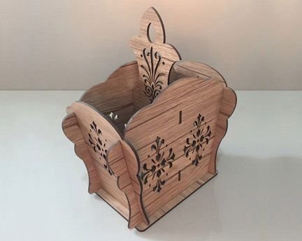 Laser Cut Cutlery Holder for Dining Table